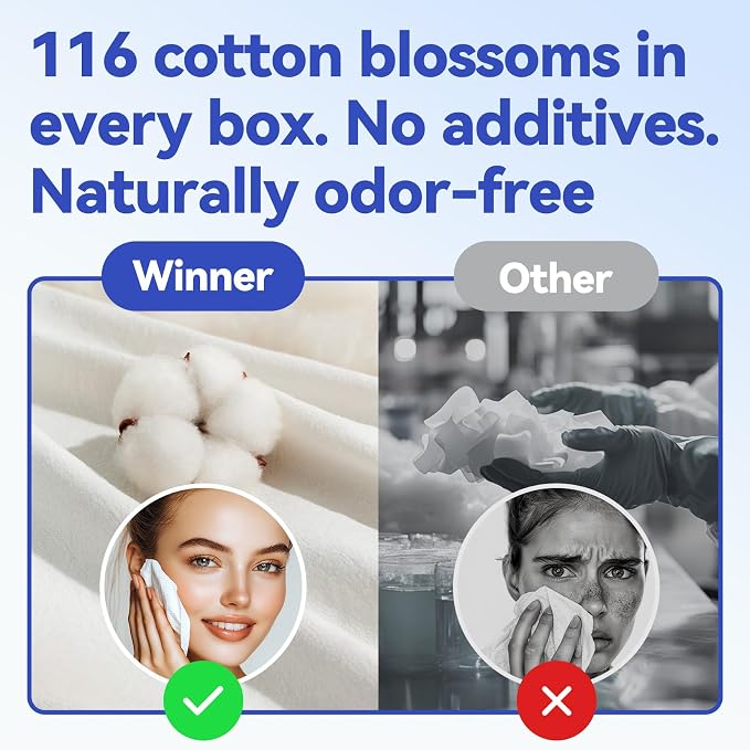 Winner Face Towels, 100% USDA Biobased Facial Towelettes XL, Disposable Face - Image 6