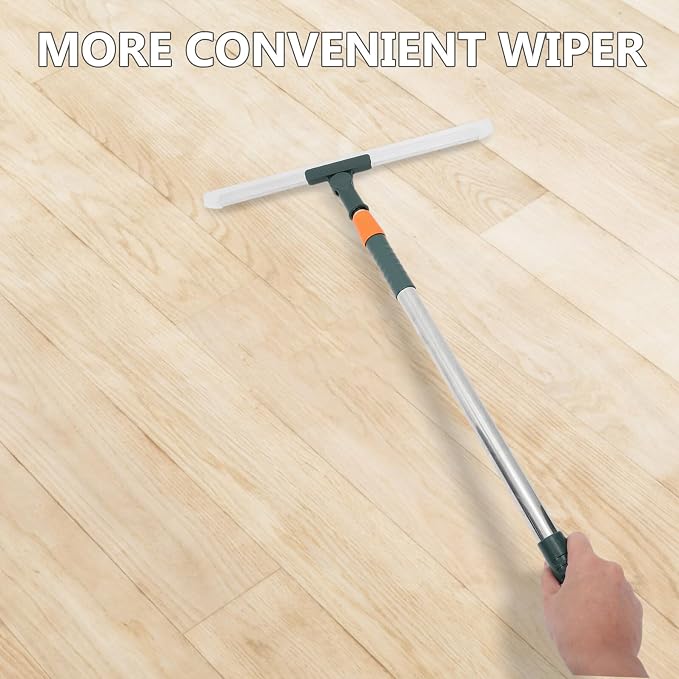Silicone Squeegee with Rotating Head and Extendable Long Handle - Image 7