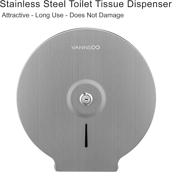 Commercial Jumbo Toilet Paper Dispenser, Wall Mount Stainless Steel 9 Inch Roll - Image 2