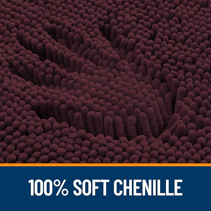 OLANLY Bathroom Rugs 30x20, Extra Soft Absorbent Chenille Bath Rugs, Rubber - Image 3