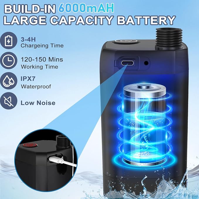 Portable Shower with Heater, Long-Lasting 6000mAh Rechargeable Camping Shower - Image 2
