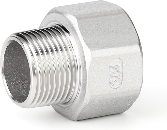TAISHER 5PCS 304 Stainless Steel Pipe Fitting, 3/4" NPT Male x 1" NPT Female - Image 3