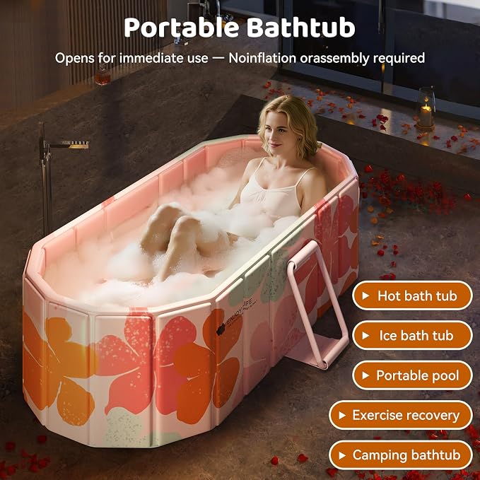 Portable Foldable Bathtub, Freestanding Bathtub No Installation, Bathroom SPA - Image 2
