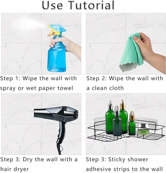 4 Pack Shower Caddy Adhesive for Replacement, Strong Transparent Adhesive for - Image 3