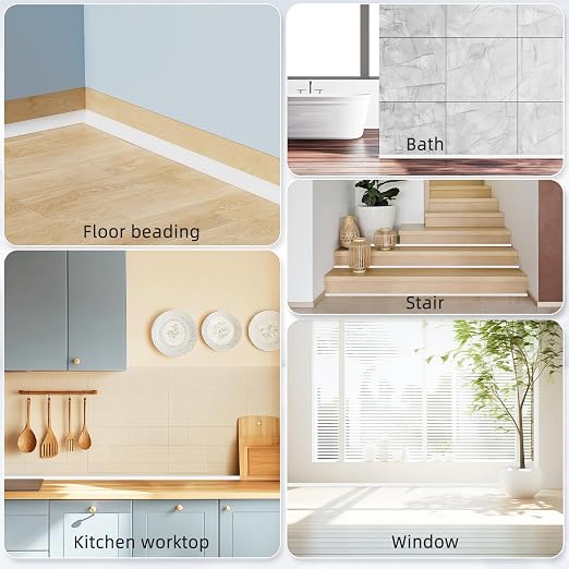 Flexible Quarter Round Molding Trim Peel and Stick 472Inch White, Small Self - Image 8