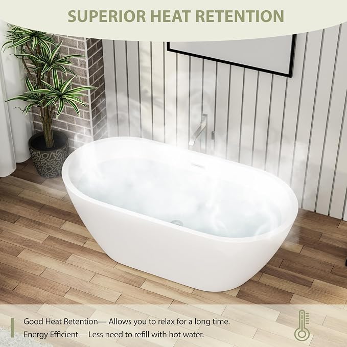 59" Acrylic Freestanding Bathtub - Image 5