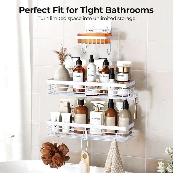 Orimade Adhesive Shower Caddy Soap Dish Holder Shelf - Image 9