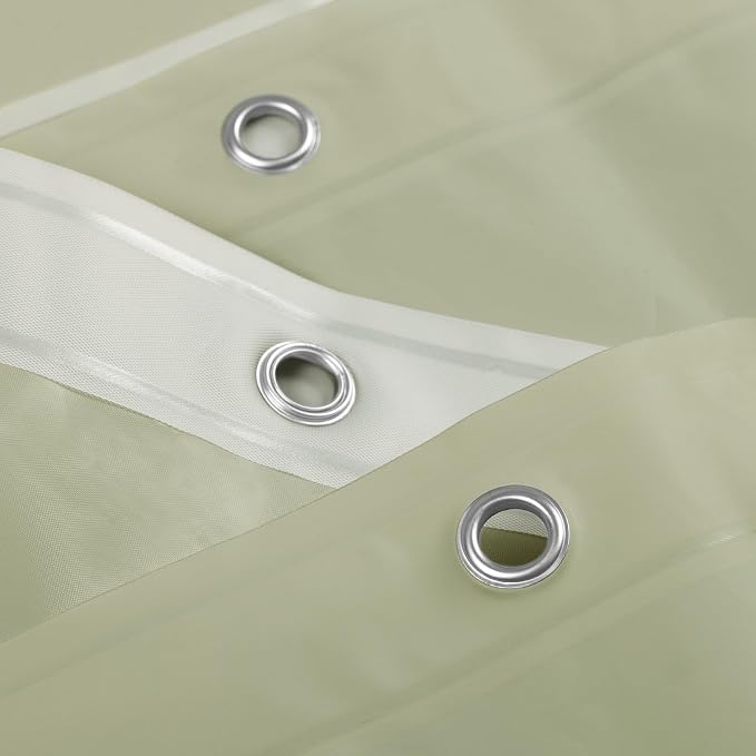 Sage Green Plastic Shower Curtain Liner - Image 3