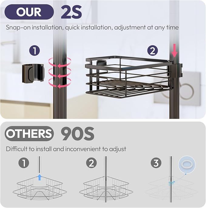 SWTYMIKI Shower Caddy Tension Pole - Image 3
