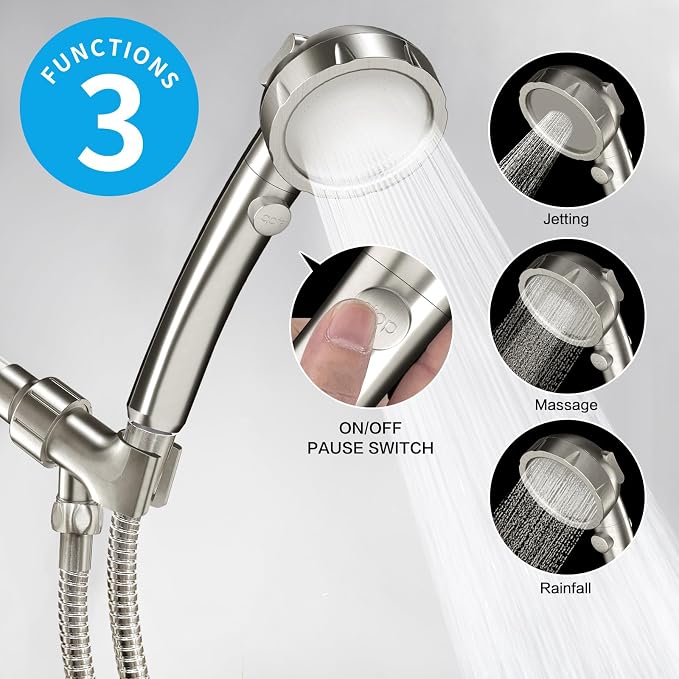 KAIYING Brushed Nickel High Pressure Handheld Shower Head - Image 2