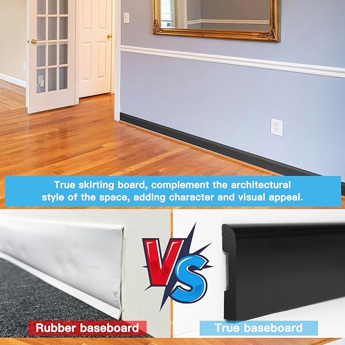 Art3d Wall Baseboard Molding Trim 8-Pack of 56 x 2.6 in., High Impact - Image 5