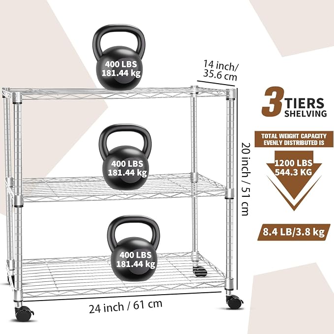 Whitmor 3 Tier Storage Shelving, Heavy Duty - Image 2