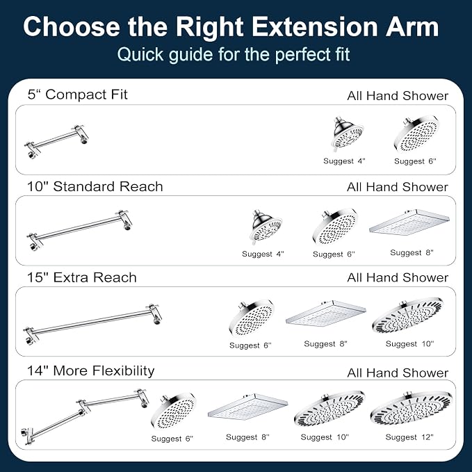 BRIGHT SHOWERS Brass Shower Arm Extender - Image 7
