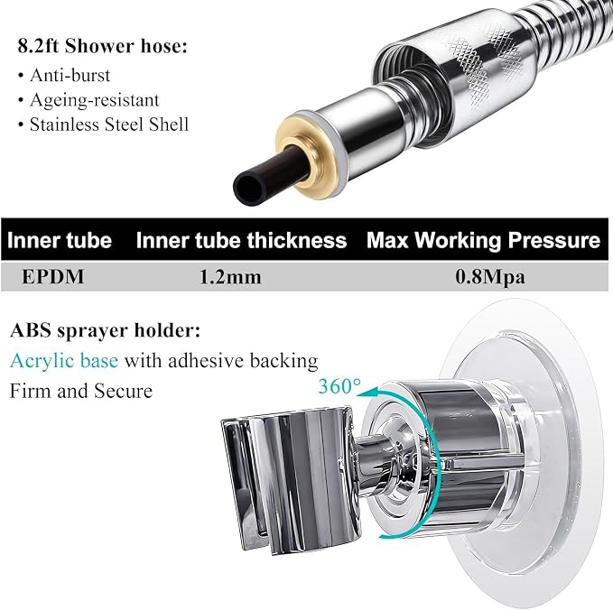 Pet Shower Set with 8.2ft Hose & Flow Control Valve - Image 4