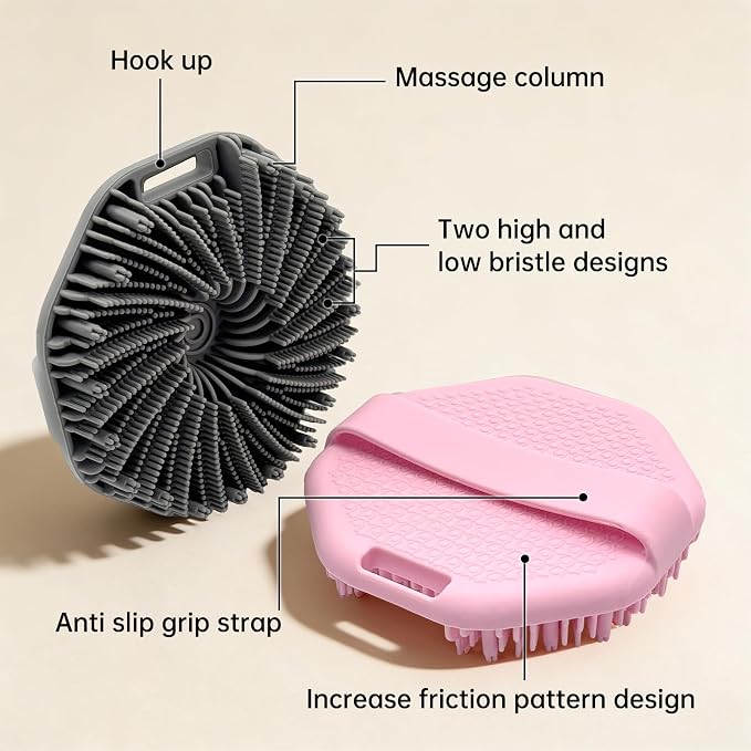 2Pcs Silicone Body Scrubber, Food-Grade Scrubbies - Image 4
