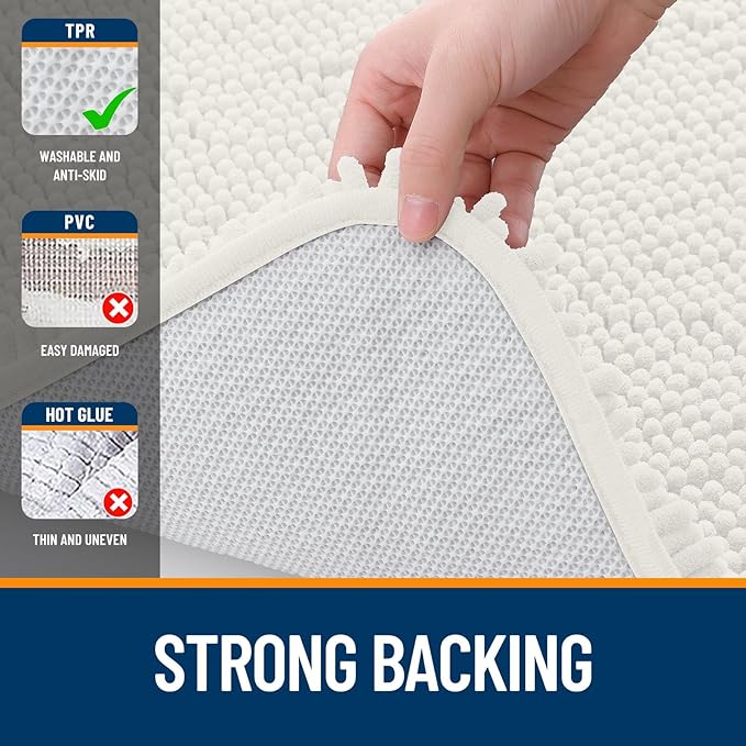 OLANLY Bathroom Rugs Sets 2 Piece, Soft Absorbent Chenille Bath Mats and - Image 5
