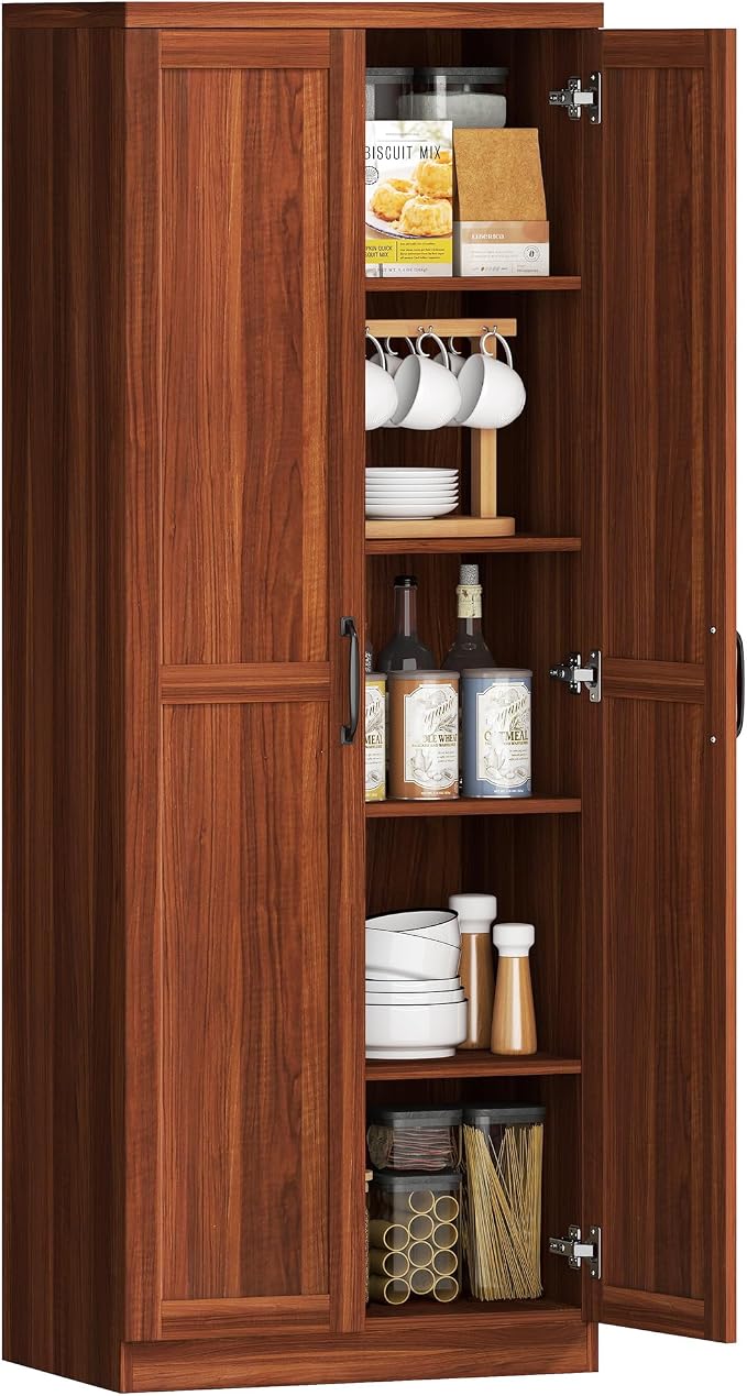 HOMCOM 63" 2-Door Kitchen Pantry, Freestanding Storage Cabinet by HOMCOM
