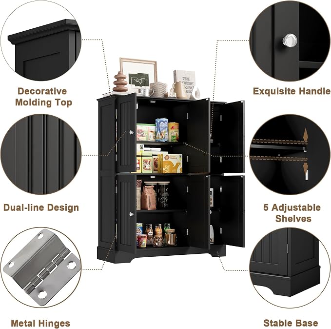 ChooChoo Bathroom Floor Cabinet, Modern Bathroom Storage Cabinet - Image 4