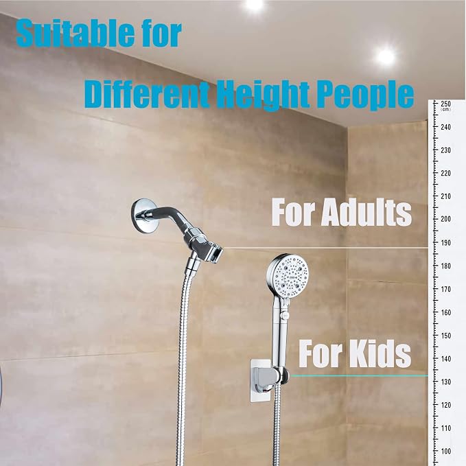 Strong Adhesive and Waterproof Shower Head Holder, Adjustable Handheld Shower - Image 5