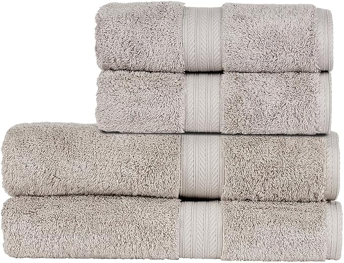 Christy Renaissance 4 Piece Gray Towel Set | 100% Egyptian Cotton | Luxury by Christy