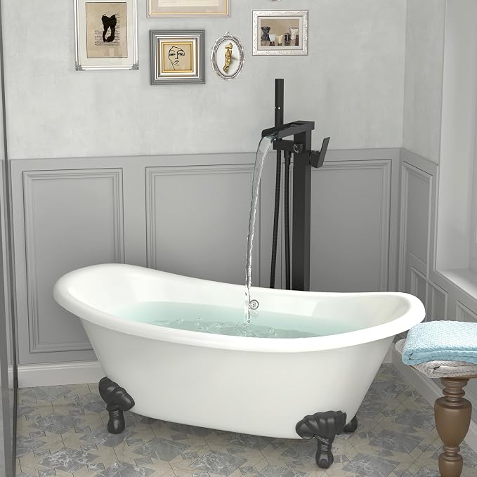BESy Tub Filler Freestanding Bathtub Faucet Free Standing Tub Faucet Matte - Image 2