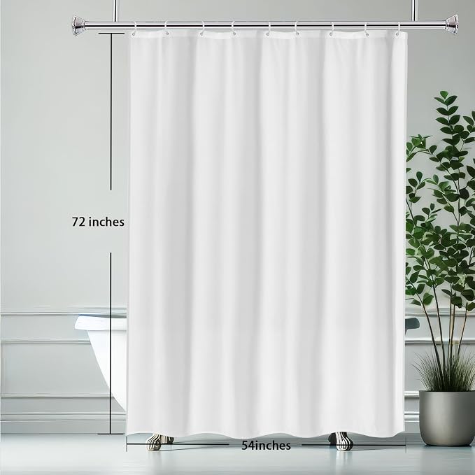 AooHome White Stall Size Bathroom Curtain - Image 8