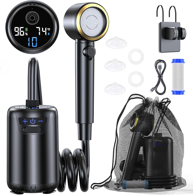 Portable Shower for Camping, 8000mAh Rechargeable Camping Shower by Unknown