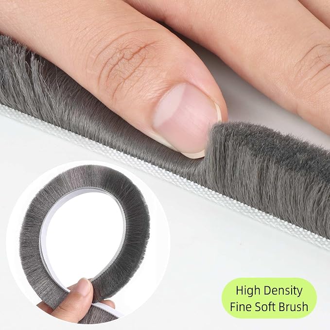 2Pack MILEQEE Door Brush Seal, 66Feet Total, Felt Pile Weather Stripping - Image 3