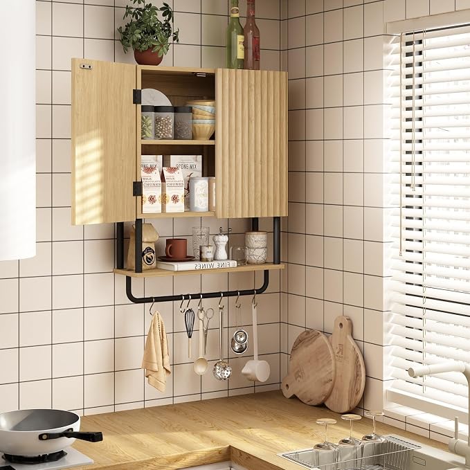 RUSTOWN Fluted Bathroom Wall Cabinet - Image 4