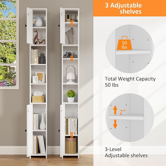 RRX Tall Slim Bathroom Storage Cabinet - Image 7