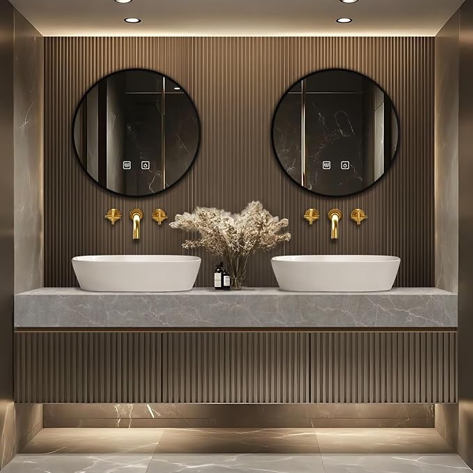 Floating Bathroom Vanity with Sink LED Smart Mirrors, Modern Luxury Style by Suncharm