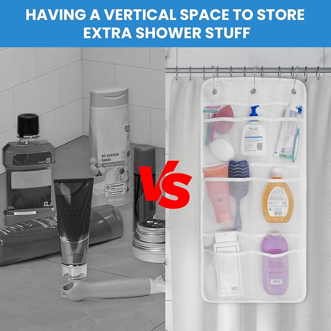 Upgrade 2 Pack Mesh Shower Caddy, 7 Pockets Hanging Shower Organizer - Image 5