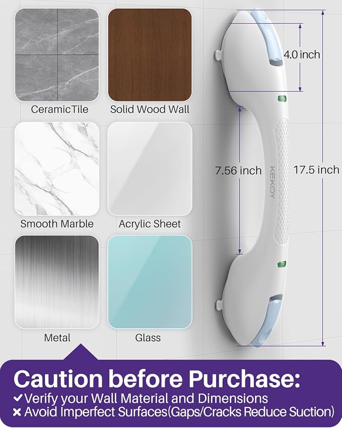 KEKOY 17.5 Inch Suction Grab Bars - Image 4