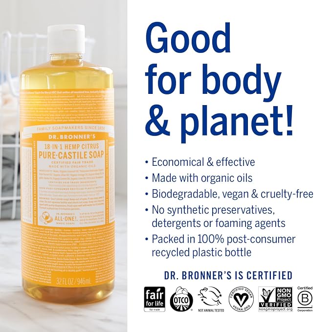 Dr. Bronner's Magic Soap-Pure-Castile Liquid Soap-Regenerative Organic - Image 3