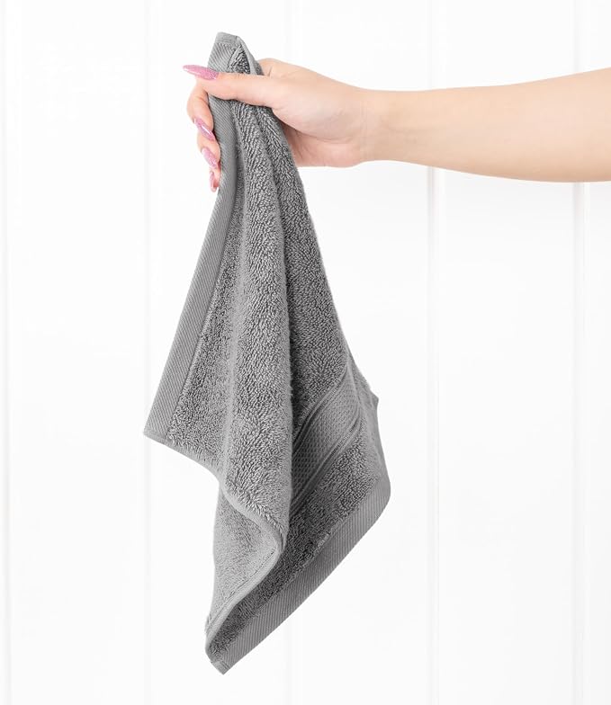 American Soft Linen Salem Washcloth Sets, 4 Piece Luxury 600 GSM 100% Cotton - Image 3