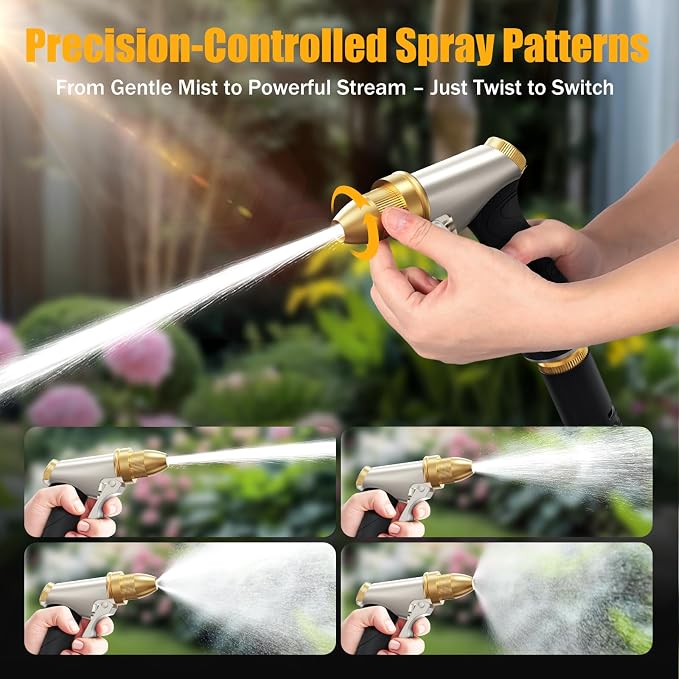 Heavy Duty Brass Garden Hose Nozzle High Pressure Metal Water Spray Nozzle - Image 5