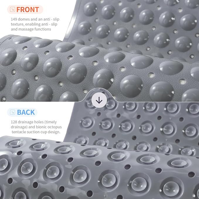 Anti-Slip Bathtub Shower mat, 27.5×14.5（Approximately 70×37cm） inch Soft - Image 2