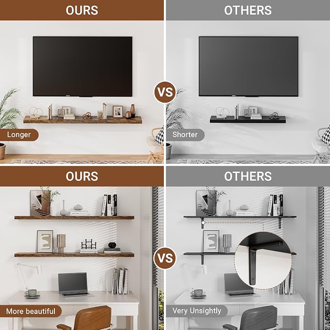 Heimlove 55 Inch Long Floating Shelves - Image 4