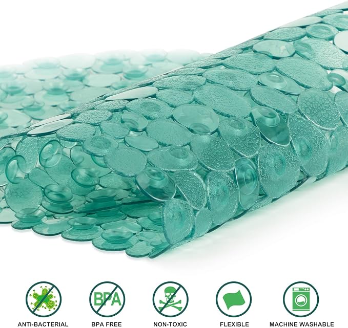 WELTRXE Pebbles Bathtub and Shower Mat Non Slip, Oval Bath Mats - Image 2