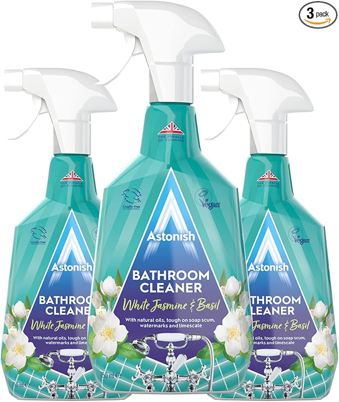 Astonish Streak Free Foaming Bathroom Cleaner Spray Bottle 3 Pack by Astonish