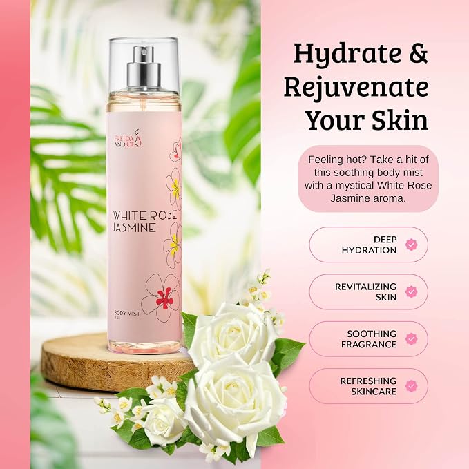 White Rose Jasmine Body Spray for Women, Womens Perfume Fragrance Body Mist And - Image 2