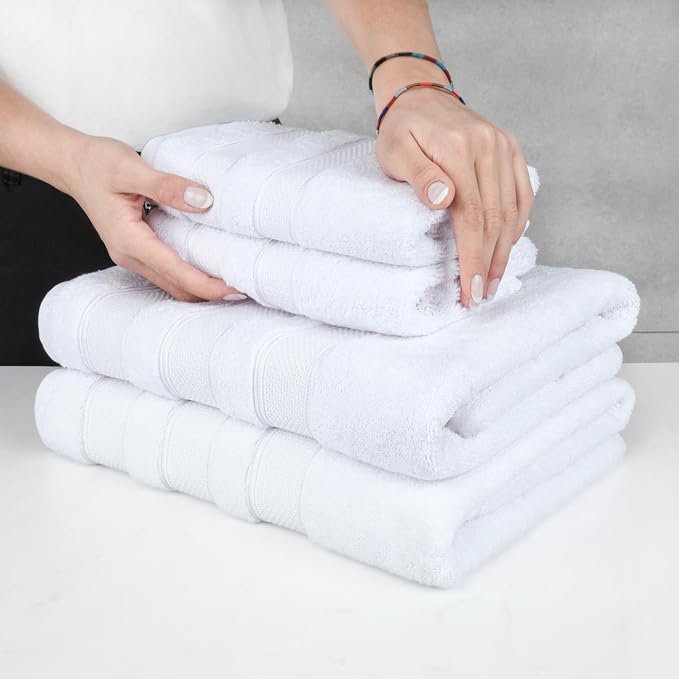 American Soft Linen Salem Turkish Bath Towel Set, 100% Cotton 600 GSM 6 Piece - Image 5