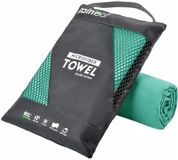 Rainleaf Microfiber Towel Perfect Travel & Gym & Camping Towel. Quick Dry by Rainleaf