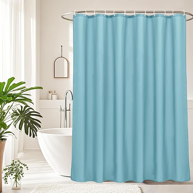 AooHome Stall Size 48x72 inch Shower Liner, Fabric Solid Color Bathroom Curtain - Image 7
