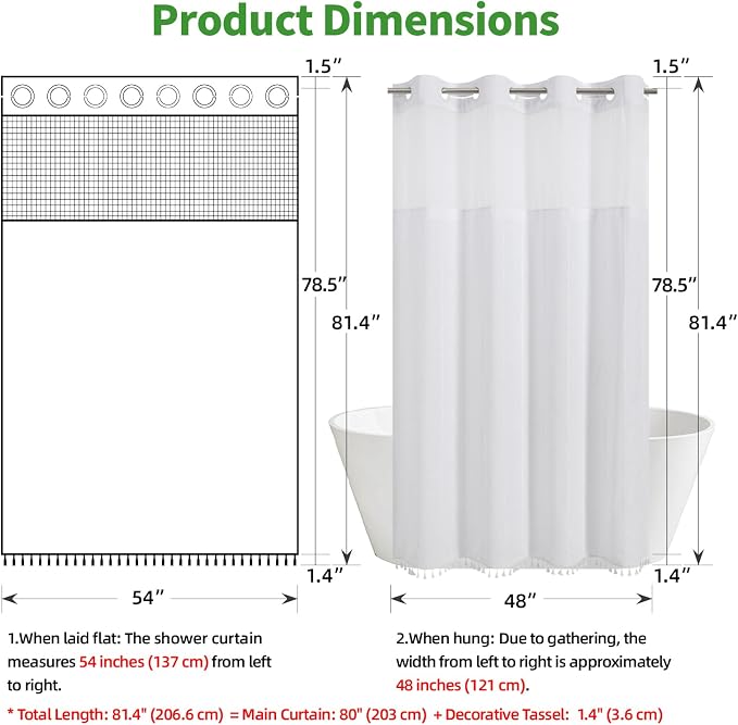 No Hook Stall Shower Curtain - Image 7