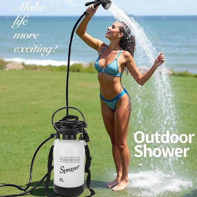 Portable Camping Shower, 5l Auto Manual Pressure Shower Pump - Image 2