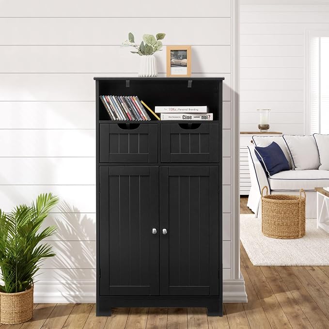 COSTWAY Bathroom Storage Cabinet, Freestanding Storage Organizer - Image 2