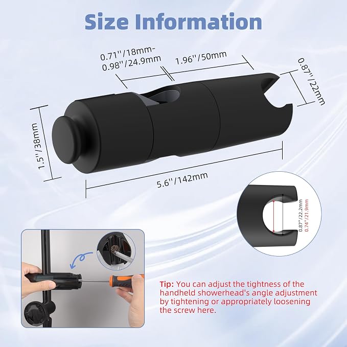 Hibbent Adjustable Shower Head Holder - Image 8