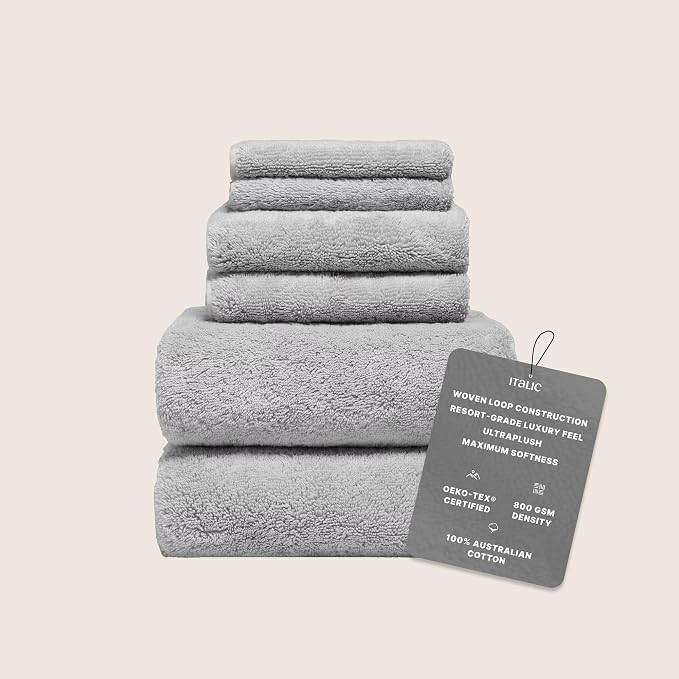 Italic Ultraplush 100% Australian Cotton Towels Standard 6 Piece Set, 2 Bath - Image 2