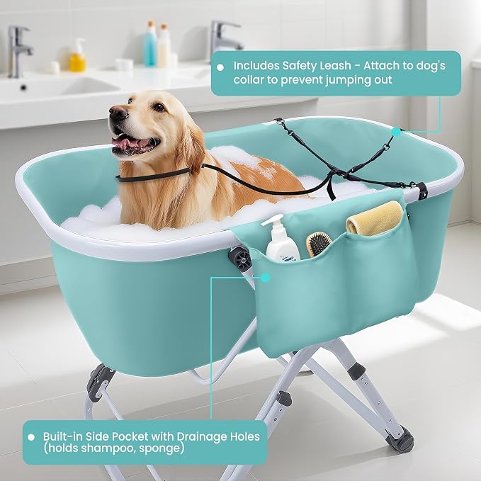 Dog Bathtub, Portable & Elevated Dog Bath Tub - Image 6